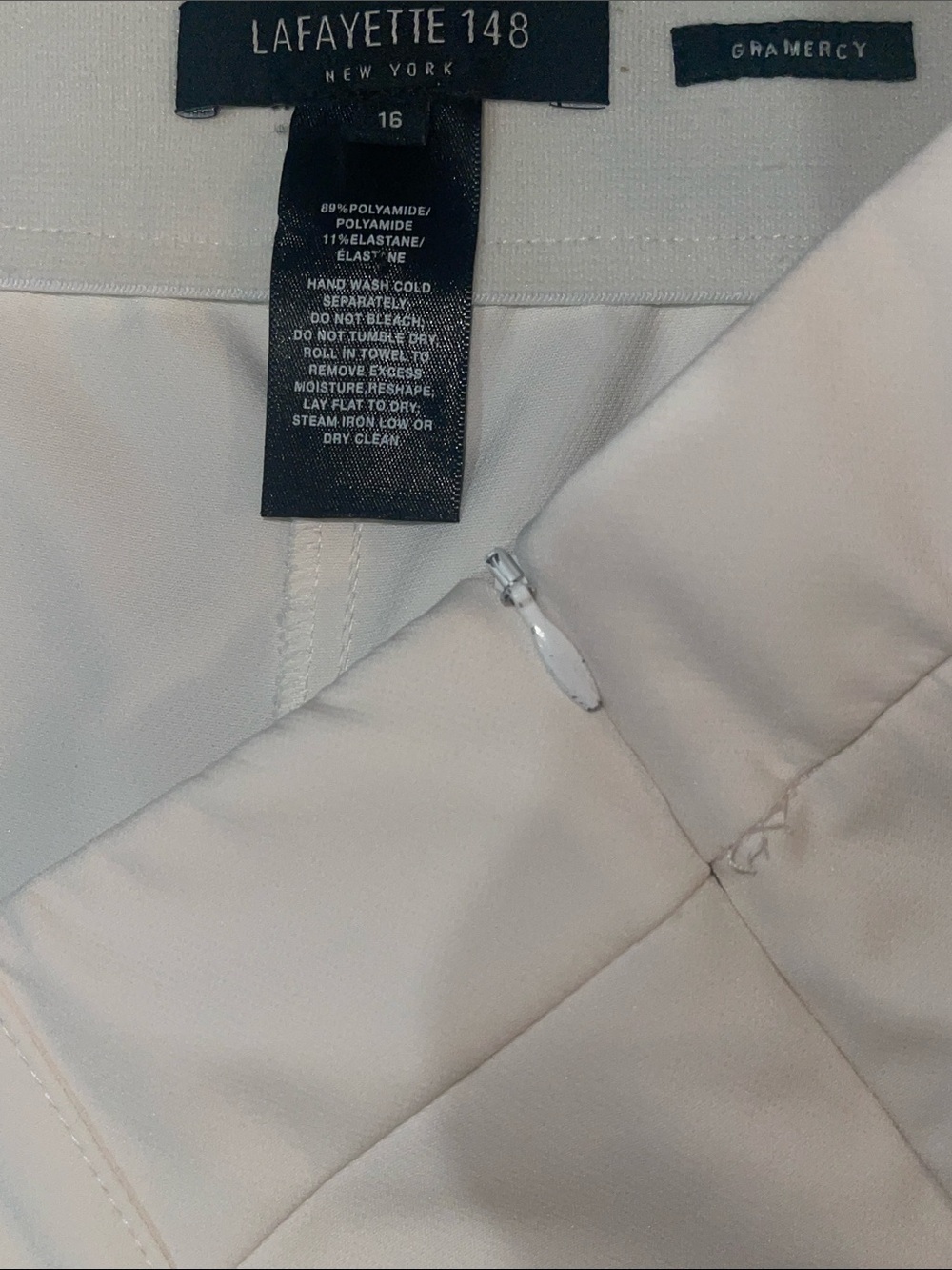 Lafayette 148 New York Cream Gramercy Pants - Picture 6 of 6